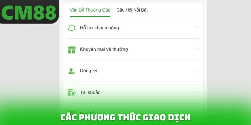 Các phương thức giao dịch