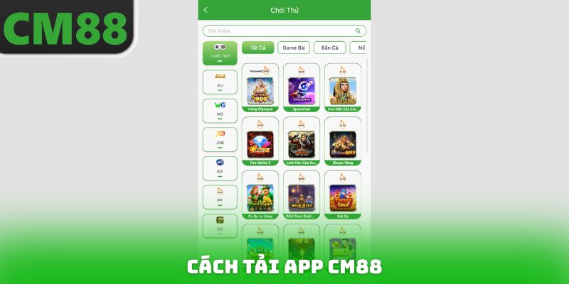 Cách Tải app CM88