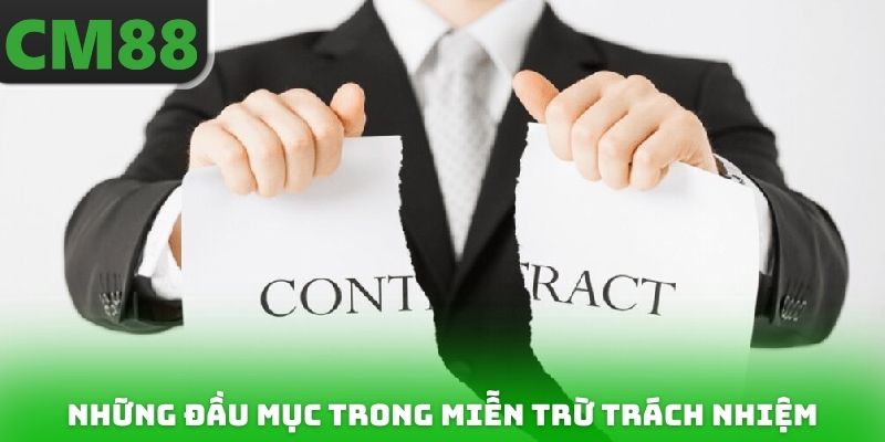 Những đầu mục cực kỳ quan trọng có trong miễn trừ trách nhiệm