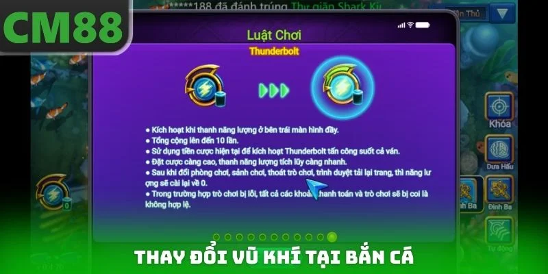 Thay đổi vũ khí tại bắn cá