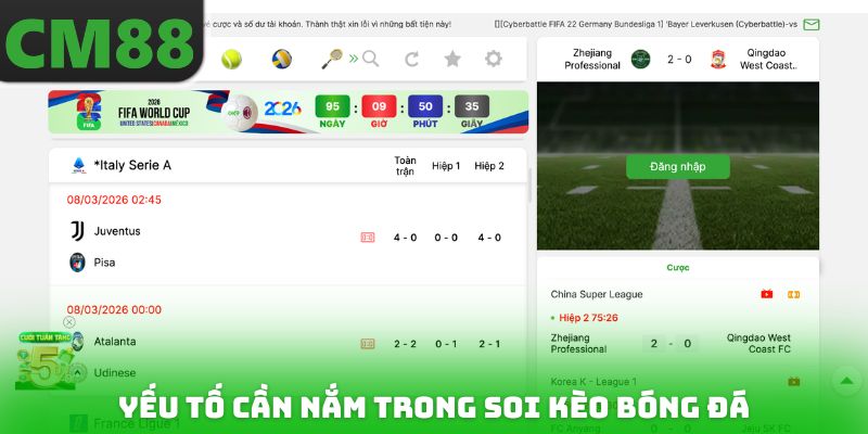 Yếu tố cần nắm trong Soi kèo bóng đá